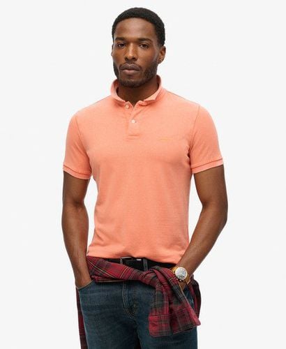 Men's Destroyed Polo Shirt Orange / Sunburst Coral - Size: L - Superdry - Modalova