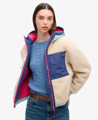 Women's Vintage Hooded Sherpa Jacket Cream / Vintage Ecru - Size: 10 - Superdry - Modalova