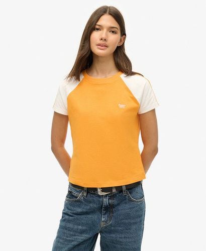 Women's Essential Logo Retro T-Shirt Orange / Satsuma Orange/Optic - Size: 10 - Superdry - Modalova