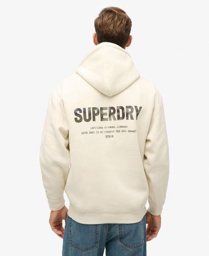 Men's Utility Sport Logo Loose Hoodie Cream / Nordic Bone Grey - Size: M - Superdry - Modalova