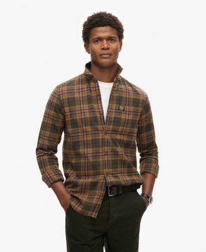 Men's Long Sleeve Cotton Lumberjack Shirt Green / Drayton Check Olive - Size: XL - Superdry - Modalova