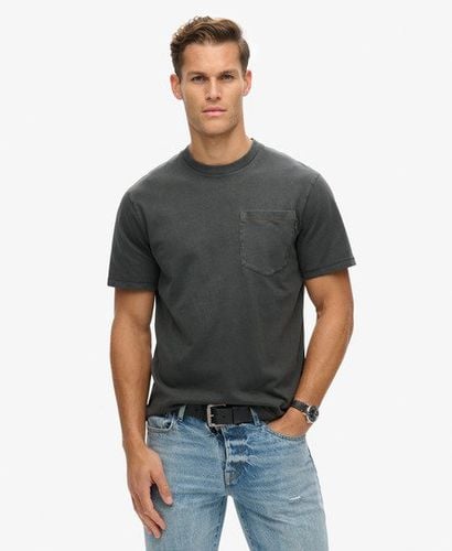 Men's Contrast Stitch Pocket T-Shirt Black / Washed Black - Size: L - Superdry - Modalova