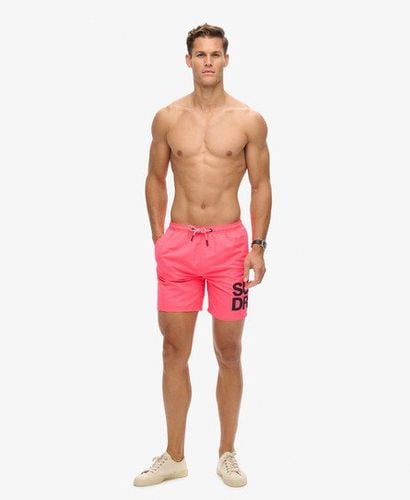 Men's Sportswear Logo 17-inch Recycled Swim Shorts Pink / Shocking Pink - Size: M - Superdry - Modalova