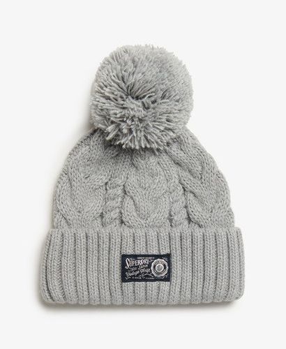 Women's Chunky Cable Beanie Hat Light Grey / Dove Grey - Size: 1SIZE - Superdry - Modalova