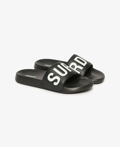 Women's Core Pool Sliders Black / Black/white - Size: L - Superdry - Modalova