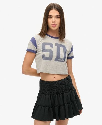 Women's Tiered Jersey Mini Skirt Black - Size: 14 - Superdry - Modalova