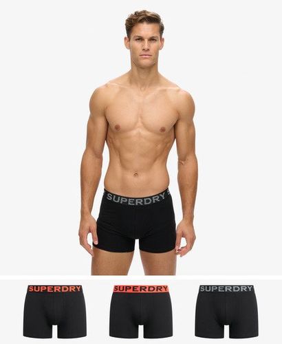 Men's Organic Cotton Boxer Triple Pack Black / Black/orange - Size: M - Superdry - Modalova