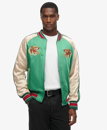 Men's Sukajan Embroidered Bomber Jacket Green / Bowling Green - Size: L - Superdry - Modalova