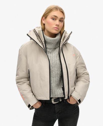 Women's Hooded Embroidered SD Windbreaker Jacket Beige / Chateau Gray - Size: 14 - Superdry - Modalova