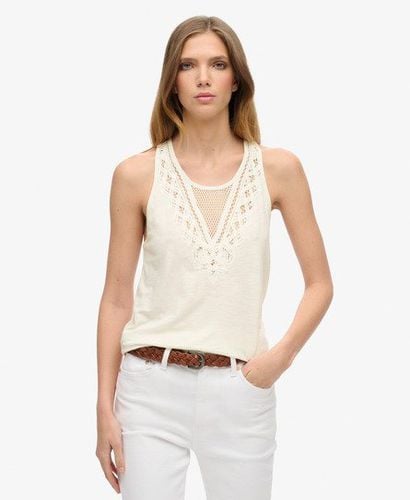 Women's Jersey Lace Vest White / Off White - Size: 10 - Superdry - Modalova