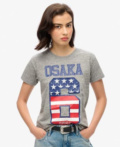 Women's Osaka 6 Flag 90s T-Shirt Grey / Athletic Grey Marl - Size: 8 - Superdry - Modalova