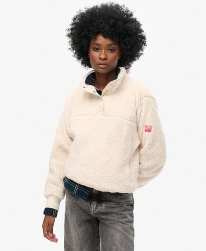 Women's Super Soft Henley Jumper Cream / Rice White - Size: 12 - Superdry - Modalova