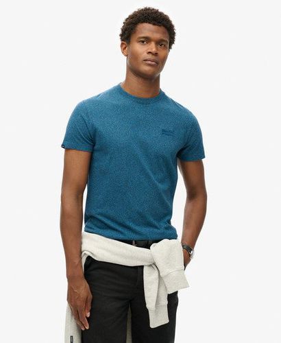 Men's Organic Cotton Essential Logo T-Shirt Blue / Charred Teal Grit - Size: S - Superdry - Modalova