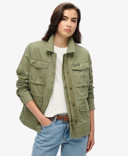 Ladies Classic Logo Patch Military M65 Jacket, Khaki, Size: 10 - Superdry - Modalova