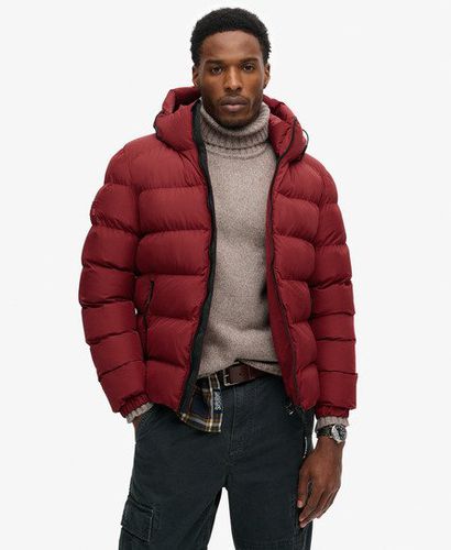 Men's Hooded Sports Puffer Jacket Red / Red Dahlia - Size: L - Superdry - Modalova