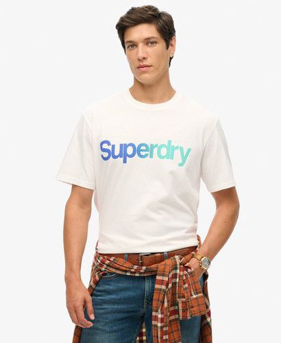 Men's Core Logo Loose T-Shirt White / Brilliant White Fade - Size: L - Superdry - Modalova