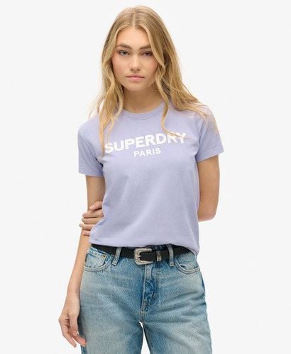 Women's Sport Luxe Graphic Fitted T-Shirt Purple / Dull Purple - Size: 10 - Superdry - Modalova