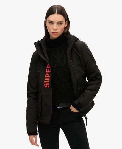 Women's Hooded Ultimate SD-Windcheater Jacket Black / Jet Black/Fiery Coral - Size: 8 - Superdry - Modalova