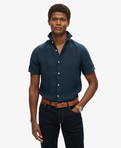 Men's Studios Casual Linen Shirt Navy - Size: M - Superdry - Modalova