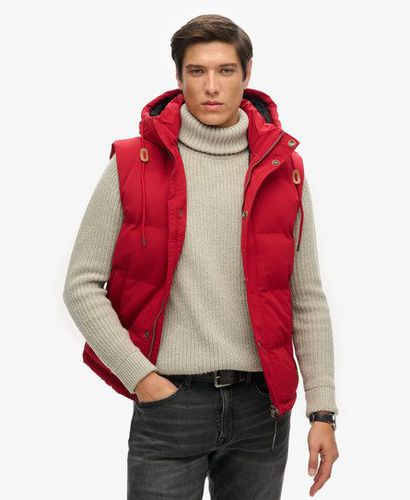 Men's Everest Hooded Puffer Gilet Red / Deep Red - Size: M - Superdry - Modalova