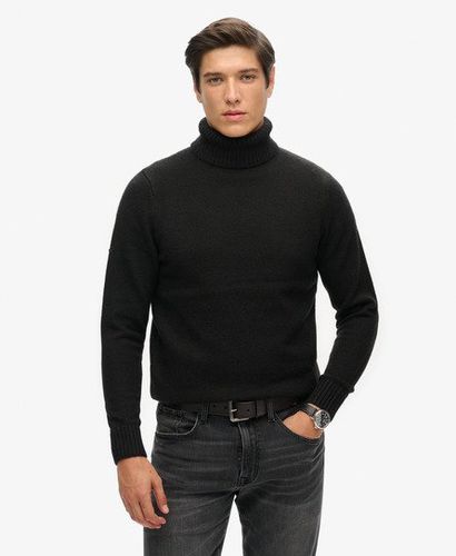 Men's Brushed Roll Neck Jumper Black - Size: L - Superdry - Modalova