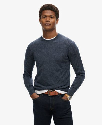 Men's Merino Crew Neck Jumper Blue / Regal Navy - Size: M - Superdry - Modalova