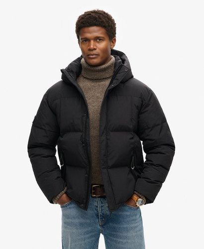 Men's Hooded Box Quilt Puffer Jacket Black - Size: L - Superdry - Modalova