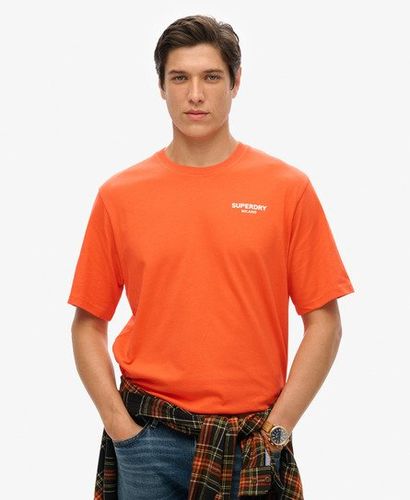 Men's Luxury Sport Loose Fit T-shirt Red / Cherry Tomato Red - Size: L - Superdry - Modalova