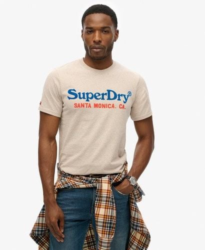 Men's Venue Duo Logo T-Shirt Beige / Lavin Beige Marl - Size: L - Superdry - Modalova