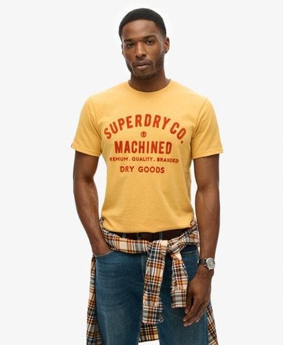 Men's Workwear Flock Graphic T-Shirt Yellow / Amber Yellow Marl - Size: M - Superdry - Modalova