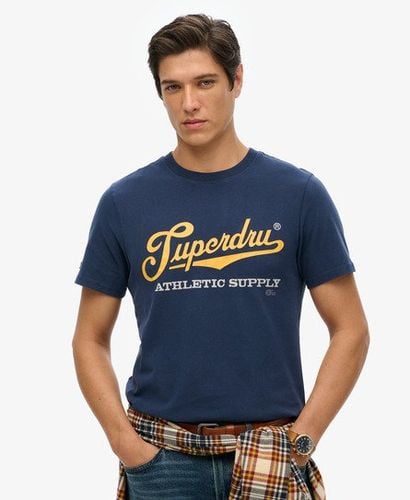 Men's Vintage Scripted College T-Shirt Navy / Nautical Navy - Size: S - Superdry - Modalova