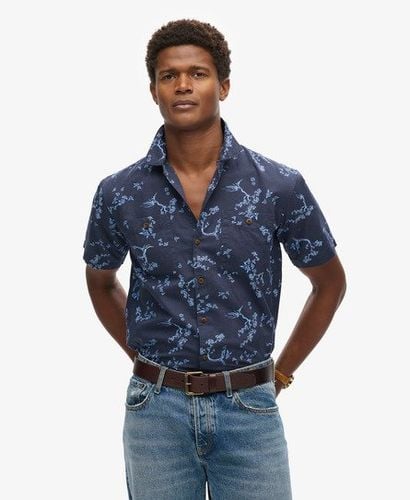 Men's Short Sleeve Beach Shirt Navy / Indigo Floral - Size: Xxl - Superdry - Modalova