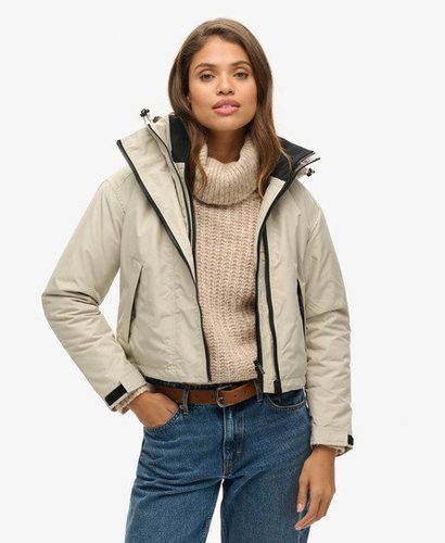 Women's Code Sd-windcheater Jacket Grey / Willow Grey Grid - Size: 10 - Superdry - Modalova