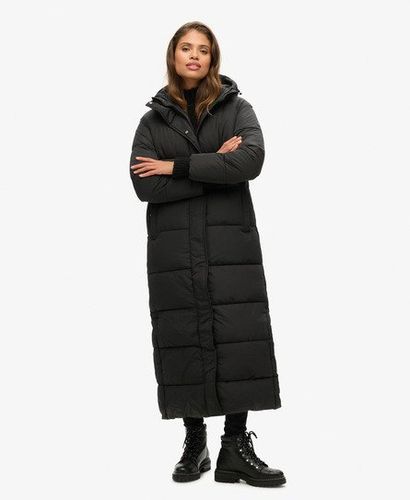 Women's Hooded Maxi Puffer Coat Black - Size: 6 - Superdry - Modalova