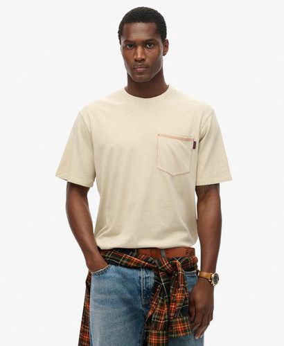 Herren T-Shirt mit Tasche und Kontrastnähten - Größe: XL - Superdry - Modalova