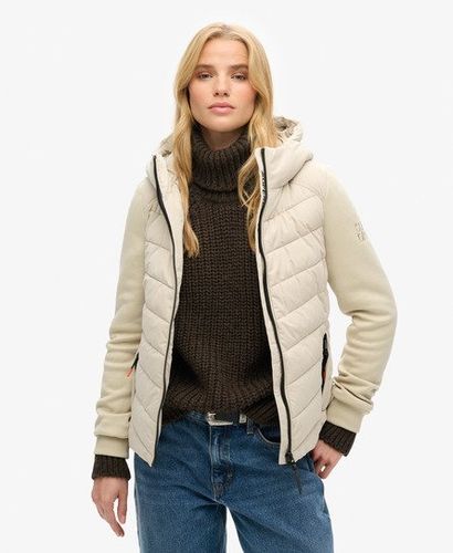 Women's Hooded Storm Hybrid Padded Jacket Beige / Pelican Beige - Size: 6 - Superdry - Modalova