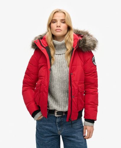 Women's Everest Ella Bomber Jacket Red / Chilli Pepper - Size: 14 - Superdry - Modalova
