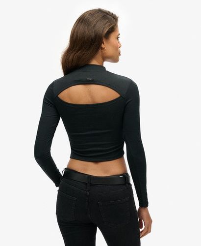 Women's Long Sleeve Open Back Top Black - Size: 10 - Superdry - Modalova