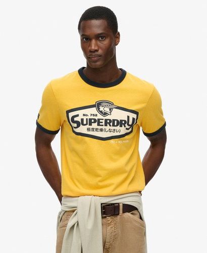 Men's Workwear Logo Graphic T-Shirt Gold / Utah Gold/Eclipse Navy - Size: M - Superdry - Modalova