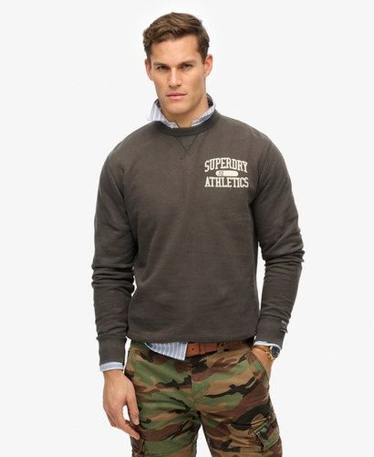 Men's Athletic Essentials Crew Sweatshirt Dark Grey / Charcoal - Size: M - Superdry - Modalova