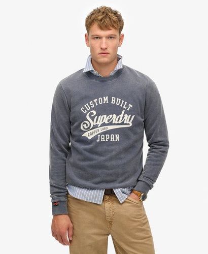 Men's Vintage Wash Relaxed Crew Sweatshirt Navy / Lauren Navy - Size: L - Superdry - Modalova