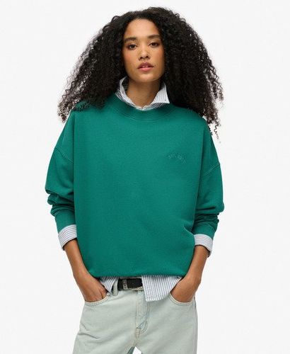 Women's Essential Logo Oversized Crew Sweatshirt Green / Alpine Green - Size: 16 - Superdry - Modalova