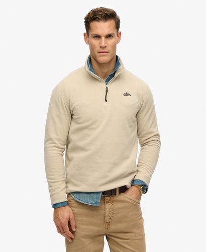 Men's Polar Fleece Half Zip Beige / Pelican Beige - Size: Xxl - Superdry - Modalova