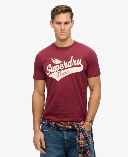 Men's Flyers Script T-Shirt Purple / Port Red - Size: Xxl - Superdry - Modalova