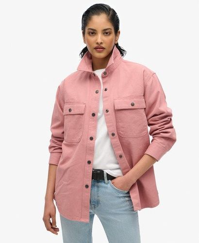 Women's Workwear Overshirt Pink / Ash Rose - Size: 12 - Superdry - Modalova