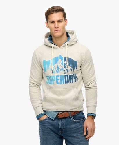 Men's Mountain Rainbow Hoodie Light Grey / Glacier Grey Marl - Size: L - Superdry - Modalova