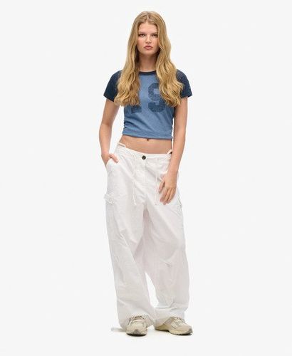 Women's Baggy Parachute Pants White / Optic - Size: M/L - Superdry - Modalova