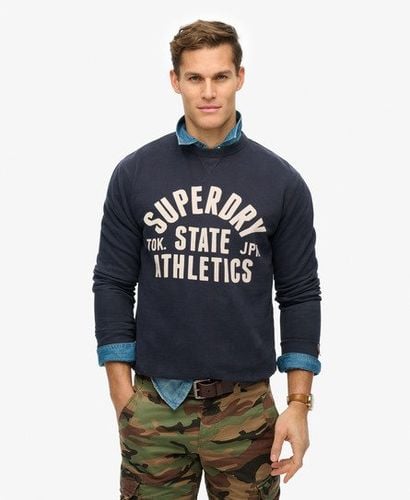 Men's Athletic Essentials Crew Sweatshirt Navy / Bradley Navy - Size: M - Superdry - Modalova