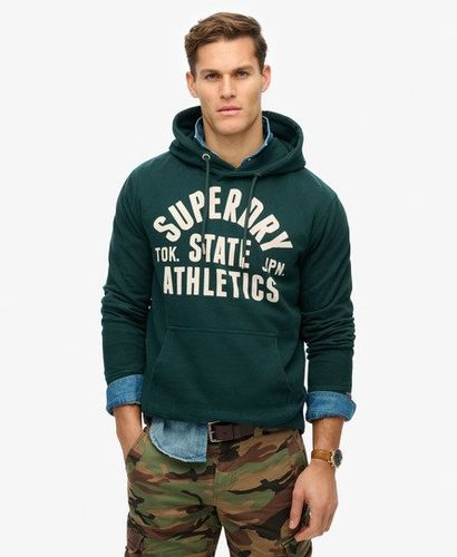 Men's Athletic Essentials Hoodie Green / Dark Pine Green - Size: Xxl - Superdry - Modalova