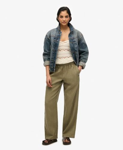 Women's Leinenhose mit Kordelzug - Größe: 42 - Superdry - Modalova